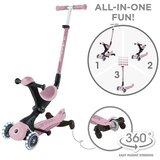 Globber skiro go up deluxe 360° zložljiv, svetleča kolesa roza | Shoptok.si