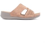 Shelvt Flip-flops on a low wedge powder pink | shoptok.hr