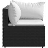  Kutna vrtna sofa od poliratana s jastucima crna | shoptok.hr