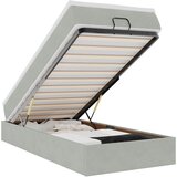 Maison Chic Otomanski Posteljni okvir - Enojna postelja - Postelja za odrasle z vzmetnico siv 100x200 cm žamet-J2444, (21772791) | Shoptok.si