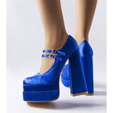 Gemre Blue pumps on a high block heel Gabriel | ePonuda.com