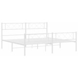 Metalni okvir kreveta uzglavlje i podnožje bijeli 193x203 cm | shoptok.hr