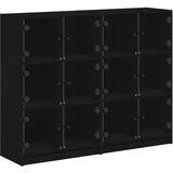 Furnova Knjižna omara z vrati črna 136x37x109 cm inženirski les, (21955139) | Shoptok.si