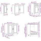  8-dijelni set kuhinjskih ormarića Kalmar konstruiranog drva Smeđa | shoptok.hr