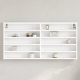 vidaXL Vitrina bela 100x8,5x50 cm inženirski les Cene