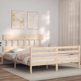 vidaXL Posteljni okvir z vzglavjem 5FT King Size trden les | Shoptok.si
