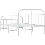  Metalni okvir kreveta uzglavlje i podnožje bijeli 120x190 cm | shoptok.hr
