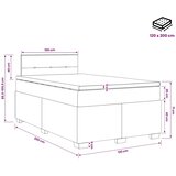  Boxspring krevet s madracem Crna 120 x 200 cm Baršun - Crna 120 x 200 cm Prošiveno gumbima | shoptok.hr
