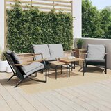 5-dijelni set balkonskog namještaja s jastucima crni čelični | shoptok.hr