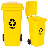  Kanta za otpad 120 L – žuta, plastika, s kotačima | shoptok.hr