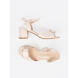 Sergio Leone Women's heeled sandals with an open heel light beige | Shoptok.si