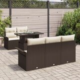  6-delni vrtni kavč set z blazinami Rjava Poli ratan, (22093016) | Shoptok.si