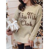 DStreet Sweter damski one size MIU MIU z napsiem beżowy | shoptok.hr