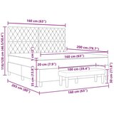 Box Postelja z vzmetnico z vzmetnico Temno modra 160 x 200 cm Žamet, (5000128205) | Shoptok.si