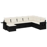  8-dijelni set vrtnih sofa od poliratana s jastucima crni | shoptok.hr