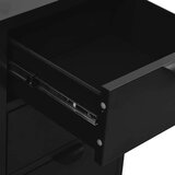 vidaXL Komoda črna 75x35x70 cm jeklo in kaljeno steklo | Shoptok.si