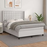  Box spring postelja z vzmetnico bel 140x200 cm umetno usnje, (20900991) Cene