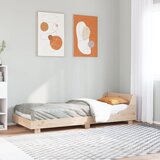 The Living Store Posteljni okvir brez vzmetnice 100x200 cm trdna borovina - Posteljni Okvir, (21523311) Cene