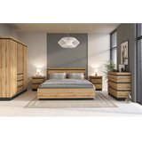 Modern Living Postelja Corte, Barva Hrasta, Siva, 140x200 | Shoptok.si