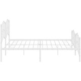 Metalni okvir kreveta uzglavlje i podnožje bijeli 193 x 203 cm | Shoptok.si
