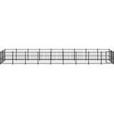  Zunanji pasji boks jeklo 16,89 m² - - črna - 102.1 - 873 x 193.5 x 100 cm - | Shoptok.si