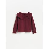 Reserved Bluza s ukrasnim ovratnikom - karmin-crveno | shoptok.hr
