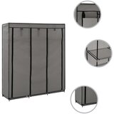 Furnova Garderobna omara s predelki in palicami siva 150x45x175cm blago, (21930186) | Shoptok.si