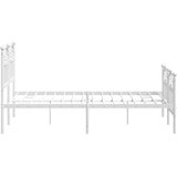  Metalni okvir kreveta uzglavlje i podnožje bijeli 120x200 cm | shoptok.hr