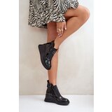 S. BARSKI Leather Wedge Ankle Boots D&A Black | Shoptok.si