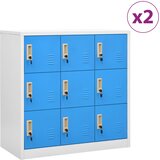  Ormarići s ključem 2 kom svjetlosivi/plavi 90x45x92,5 cm čelik | shoptok.hr