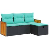  4-dijelni set vrtnih sofa od poliratana s jastucima crni | shoptok.hr