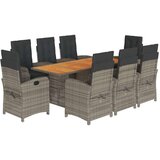  9-dijelni vrtni blagovaonski set sivi od poliratana | shoptok.hr