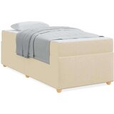  Konstrukcija postelje z vzmetnico krema 100 x 200 cm blago | Shoptok.si