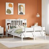vidaXL Knjižna postelja brez vzmetnice bela 150x200 cm trdna borovina | Shoptok.si