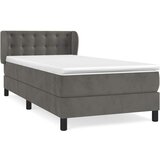 Box spring krevet s madracem tamnosivi 100x200 cm baršunasti | shoptok.hr