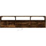 vidaXL Zidni TV ormarić LED boja dimljenog hrasta 180x31x45 cm | shoptok.hr