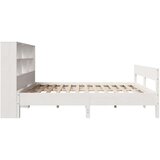 vidaXL Knjižna postelja brez ležišča bela 140x190 cm trdna borovina | Shoptok.si