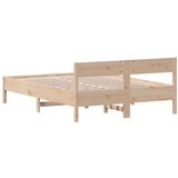 vidaXL Posteljni okvir z vzglavjem 120x190 cm trdna borovina | Shoptok.si