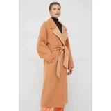 Calvin Klein Vuneni kaput boja: narančasta, za prijelazno razdoblje, oversize