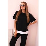 Kesi Włoski Women's butter set with short sleeves and pants black | Shoptok.si