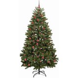 vidaXL Umestno božično drevo z LED lučmi Zelena 210 cm PVC in kovina | Shoptok.si