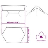 CERADA za kampiranje zelena 420 x 294 cm vodootporna | shoptok.hr