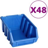  128-dijelni set kutija za pohranu sa zidnim pločama plavo-crni | shoptok.hr