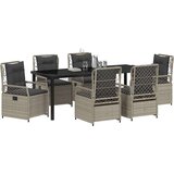  Vrtni set za objed 7 kom. Svijetlo siva poliratan | shoptok.hr