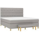  Box spring postelja z vzmetnico svetlo siva 180x200 cm blago, (20788965) | Shoptok.si
