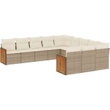  11-dijelni set vrtnih sofa od poliratana s jastucima bež | shoptok.hr