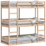 vidaXL Trostruki krevet na kat 80 x 200 cm od masivne borovine | shoptok.hr