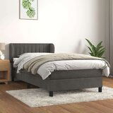 Box spring postelja z vzmetnico temno siva 80x200 cm žamet, (20724496) | Shoptok.si