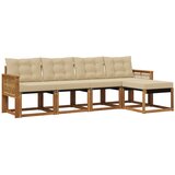 vidaXL Zunanja garnitura za sedenje z blazino 5 pcs Naravna in bež, (5000271478) | Shoptok.si