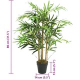  Umjetno stablo bambusa 500 listova 80 cm zeleno | shoptok.hr
